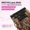 image:imageREECHO Curly Hair Extensions 4PCS 16 inch Clip in Hair Extensions Lace Weft Short Curly Hair Extension Clip Ins Invisible Natural Hairpieces for Women Light Brown with Blonde HighlightsChocolate Brown with Highlights