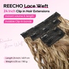 image:imageREECHO Curly Hair Extensions 4PCS 16 inch Clip in Hair Extensions Lace Weft Short Curly Hair Extension Clip Ins Invisible Natural Hairpieces for Women Light Brown with Blonde HighlightsLight Brown with Blonde Highlights