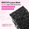 image:imageREECHO Curly Hair Extensions 4PCS 16 inch Clip in Hair Extensions Lace Weft Short Curly Hair Extension Clip Ins Invisible Natural Hairpieces for Women Light Brown with Blonde HighlightsNatural Black