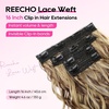 image:imageREECHO Curly Hair Extensions 4PCS 16 inch Clip in Hair Extensions Lace Weft Short Curly Hair Extension Clip Ins Invisible Natural Hairpieces for Women Light Brown with Blonde HighlightsBrown with Deep Blonde Highlights
