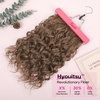 image:imageREECHO Curly Hair Extensions 4PCS 16 inch Clip in Hair Extensions Lace Weft Short Curly Hair Extension Clip Ins Invisible Natural Hairpieces for Women Light Brown with Blonde HighlightsLight Brown