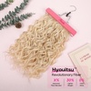 image:imageREECHO Curly Hair Extensions 4PCS 16 inch Clip in Hair Extensions Lace Weft Short Curly Hair Extension Clip Ins Invisible Natural Hairpieces for Women Light Brown with Blonde HighlightsLight Blonde
