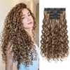 image:imageREECHO Curly Hair Extensions 4PCS 16 inch Clip in Hair Extensions Lace Weft Short Curly Hair Extension Clip Ins Invisible Natural Hairpieces for Women Light Brown with Blonde HighlightsChocolate Brown with Highlights