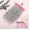 image:imageREECHO Curly Hair Extensions 4PCS 16 inch Clip in Hair Extensions Lace Weft Short Curly Hair Extension Clip Ins Invisible Natural Hairpieces for Women Light Brown with Blonde HighlightsSilver Grey