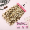 image:imageREECHO Curly Hair Extensions 4PCS 16 inch Clip in Hair Extensions Lace Weft Short Curly Hair Extension Clip Ins Invisible Natural Hairpieces for Women Light Brown with Blonde HighlightsDark Ash Brown with Highlights