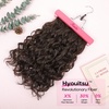 image:imageREECHO Curly Hair Extensions 4PCS 16 inch Clip in Hair Extensions Lace Weft Short Curly Hair Extension Clip Ins Invisible Natural Hairpieces for Women Light Brown with Blonde HighlightsChocolate Brown