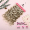 image:imageREECHO Curly Hair Extensions 4PCS 16 inch Clip in Hair Extensions Lace Weft Short Curly Hair Extension Clip Ins Invisible Natural Hairpieces for Women Light Brown with Blonde HighlightsLight Ash Brown with Highlights