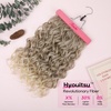 image:imageREECHO Curly Hair Extensions 4PCS 16 inch Clip in Hair Extensions Lace Weft Short Curly Hair Extension Clip Ins Invisible Natural Hairpieces for Women Light Brown with Blonde HighlightsGlazed Mocha to Blonde