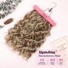 image:imageREECHO Curly Hair Extensions 4PCS 16 inch Clip in Hair Extensions Lace Weft Short Curly Hair Extension Clip Ins Invisible Natural Hairpieces for Women Light Brown with Blonde HighlightsBrown with Deep Blonde Highlights
