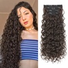 image:imageREECHO Curly Hair Extensions 4PCS 16 inch Clip in Hair Extensions Lace Weft Short Curly Hair Extension Clip Ins Invisible Natural Hairpieces for Women Light Brown with Blonde HighlightsChocolate Brown