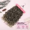 image:imageREECHO Curly Hair Extensions 4PCS 16 inch Clip in Hair Extensions Lace Weft Short Curly Hair Extension Clip Ins Invisible Natural Hairpieces for Women Light Brown with Blonde HighlightsOmbre Brown