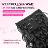 image:imageREECHO Curly Hair Extensions 4PCS 16 inch Clip in Hair Extensions Lace Weft Short Curly Hair Extension Clip Ins Invisible Natural Hairpieces for Women Light Brown with Blonde HighlightsNatural Black