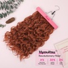 image:imageREECHO Curly Hair Extensions 4PCS 16 inch Clip in Hair Extensions Lace Weft Short Curly Hair Extension Clip Ins Invisible Natural Hairpieces for Women Light Brown with Blonde HighlightsCopper Red