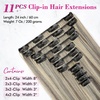 image:imageREECHO Hair Extensions 11PCS Clip in Hair Extensions 28 Long Straight hair extensions HE005 Natural Soft Synthetic Hairpieces for Women BlackAsh Brown with Highlights