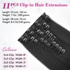 image:imageREECHO Hair Extensions 11PCS Clip in Hair Extensions 28 Long Straight hair extensions HE005 Natural Soft Synthetic Hairpieces for Women BlackBlack