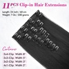 image:imageREECHO Hair Extensions 11PCS Clip in Hair Extensions 28 Long Straight hair extensions HE005 Natural Soft Synthetic Hairpieces for Women BlackBlack Brown