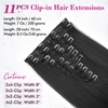 image:imageREECHO Hair Extensions 11PCS Clip in Hair Extensions 28 Long Straight hair extensions HE005 Natural Soft Synthetic Hairpieces for Women BlackBlack Brown