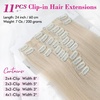 image:imageREECHO Hair Extensions 11PCS Clip in Hair Extensions 28 Long Straight hair extensions HE005 Natural Soft Synthetic Hairpieces for Women BlackBlonde