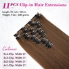 image:imageREECHO Hair Extensions 11PCS Clip in Hair Extensions 28 Long Straight hair extensions HE005 Natural Soft Synthetic Hairpieces for Women BlackChestnut Brown