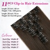 image:imageREECHO Hair Extensions 11PCS Clip in Hair Extensions 28 Long Straight hair extensions HE005 Natural Soft Synthetic Hairpieces for Women BlackChocolate Brown