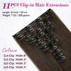 image:imageREECHO Hair Extensions 11PCS Clip in Hair Extensions 28 Long Straight hair extensions HE005 Natural Soft Synthetic Hairpieces for Women BlackChocolate Brown
