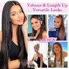image:imageREECHO Hair Extensions 11PCS Clip in Hair Extensions 28 Long Straight hair extensions HE005 Natural Soft Synthetic Hairpieces for Women BlackDeep Brown with Highlights