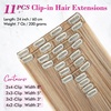 image:imageREECHO Hair Extensions 11PCS Clip in Hair Extensions 28 Long Straight hair extensions HE005 Natural Soft Synthetic Hairpieces for Women BlackDirty Blonde with Highlights