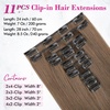 image:imageREECHO Hair Extensions 11PCS Clip in Hair Extensions 28 Long Straight hair extensions HE005 Natural Soft Synthetic Hairpieces for Women BlackLight Brown
