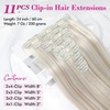 image:imageREECHO Hair Extensions 11PCS Clip in Hair Extensions 28 Long Straight hair extensions HE005 Natural Soft Synthetic Hairpieces for Women BlackMedium Blonde with Highlights