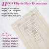 image:imageREECHO Hair Extensions 11PCS Clip in Hair Extensions 28 Long Straight hair extensions HE005 Natural Soft Synthetic Hairpieces for Women BlackPearl Platinum
