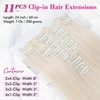 image:imageREECHO Hair Extensions 11PCS Clip in Hair Extensions 28 Long Straight hair extensions HE005 Natural Soft Synthetic Hairpieces for Women BlackPlatinum Blonde