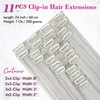 image:imageREECHO Hair Extensions 11PCS Clip in Hair Extensions 28 Long Straight hair extensions HE005 Natural Soft Synthetic Hairpieces for Women BlackSilver Grey