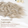 image:imageREECHO Hair Extensions 4PCS Clip in Hair Extensions HE001 Natural Soft Synthetic Hairpieces for Women Light Brown with Blonde HighlightsAsh Blonde with Blonde Highlights