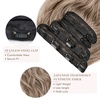 image:imageREECHO Hair Extensions 4PCS Clip in Hair Extensions HE001 Natural Soft Synthetic Hairpieces for Women Light Brown with Blonde HighlightsAsh Brown with Blonde Ends