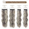 image:imageREECHO Hair Extensions 4PCS Clip in Hair Extensions HE001 Natural Soft Synthetic Hairpieces for Women Light Brown with Blonde HighlightsAsh Brown with Platinum Blonde Highlights