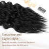 image:imageREECHO Hair Extensions 4PCS Clip in Hair Extensions HE001 Natural Soft Synthetic Hairpieces for Women Light Brown with Blonde HighlightsBlack