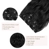 image:imageREECHO Hair Extensions 4PCS Clip in Hair Extensions HE001 Natural Soft Synthetic Hairpieces for Women Light Brown with Blonde HighlightsBlack
