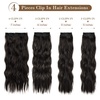 image:imageREECHO Hair Extensions 4PCS Clip in Hair Extensions HE001 Natural Soft Synthetic Hairpieces for Women Light Brown with Blonde HighlightsBlack Brown