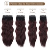 image:imageREECHO Hair Extensions 4PCS Clip in Hair Extensions HE001 Natural Soft Synthetic Hairpieces for Women Light Brown with Blonde HighlightsBlack to Burgundy Ombre
