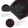 image:imageREECHO Hair Extensions 4PCS Clip in Hair Extensions HE001 Natural Soft Synthetic Hairpieces for Women Light Brown with Blonde HighlightsBlack to Burgundy Ombre