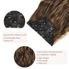 image:imageREECHO Hair Extensions 4PCS Clip in Hair Extensions HE001 Natural Soft Synthetic Hairpieces for Women Light Brown with Blonde HighlightsBrown with Honey Blonde Highlights