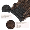image:imageREECHO Hair Extensions 4PCS Clip in Hair Extensions HE001 Natural Soft Synthetic Hairpieces for Women Light Brown with Blonde HighlightsChestnut Brown with blonde Highlights