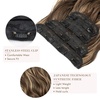 image:imageREECHO Hair Extensions 4PCS Clip in Hair Extensions HE001 Natural Soft Synthetic Hairpieces for Women Light Brown with Blonde HighlightsChocolate Brown with Blonde Highlights