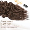 image:imageREECHO Hair Extensions 4PCS Clip in Hair Extensions HE001 Natural Soft Synthetic Hairpieces for Women Light Brown with Blonde HighlightsChocolate Brown