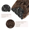 image:imageREECHO Hair Extensions 4PCS Clip in Hair Extensions HE001 Natural Soft Synthetic Hairpieces for Women Light Brown with Blonde HighlightsChocolate Brown