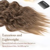 image:imageREECHO Hair Extensions 4PCS Clip in Hair Extensions HE001 Natural Soft Synthetic Hairpieces for Women Light Brown with Blonde HighlightsDark Ash Blonde with Golden Ends