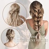 image:imageREECHO Hair Extensions 4PCS Clip in Hair Extensions HE001 Natural Soft Synthetic Hairpieces for Women Light Brown with Blonde HighlightsDark Ash Blonde