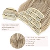 image:imageREECHO Hair Extensions 4PCS Clip in Hair Extensions HE001 Natural Soft Synthetic Hairpieces for Women Light Brown with Blonde HighlightsDark Ash Blonde