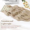 image:imageREECHO Hair Extensions 4PCS Clip in Hair Extensions HE001 Natural Soft Synthetic Hairpieces for Women Light Brown with Blonde HighlightsDark Ash Blonde