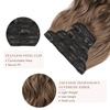 image:imageREECHO Hair Extensions 4PCS Clip in Hair Extensions HE001 Natural Soft Synthetic Hairpieces for Women Light Brown with Blonde HighlightsDark Ash Blonde with Golden Ends